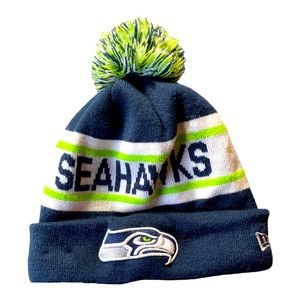 New Era Seattle Seahawks NFL Winter Pom Beanie Hat‎